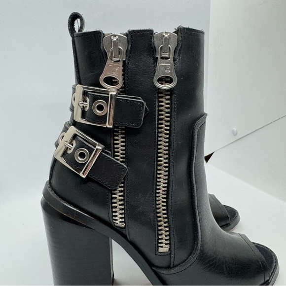 Made in Spain Sixtyseven black leather boots block  heels size 36 - Picture 3 of 11